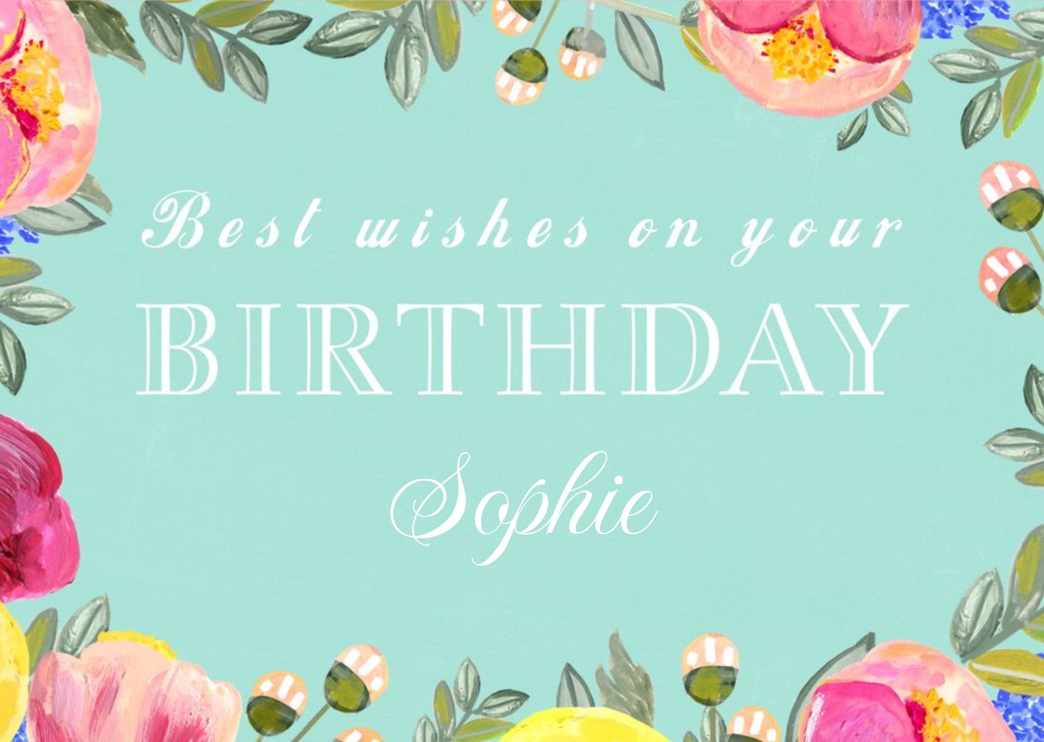 Moonpig Female Birthday Card - Floral - Traditional