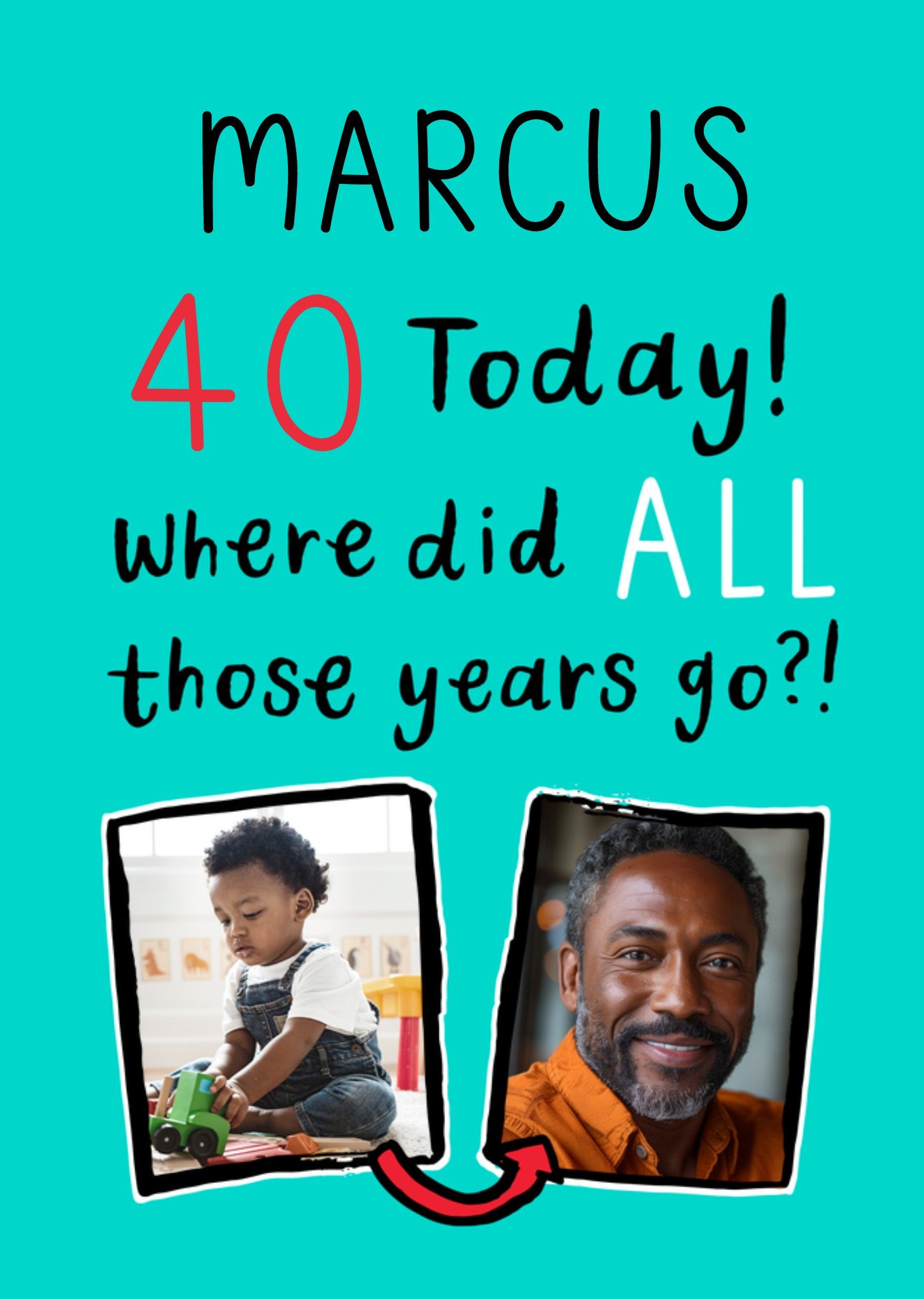 Moonpig 40 Today Where Did All Those Years Go Photo Upload Birthday Card