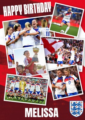 England Lionesses Happy Birthday Collage Photo Upload Card