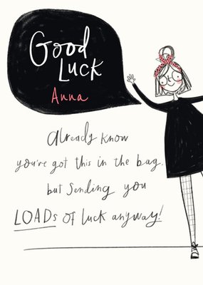 Good Luck Girl Illustration Card