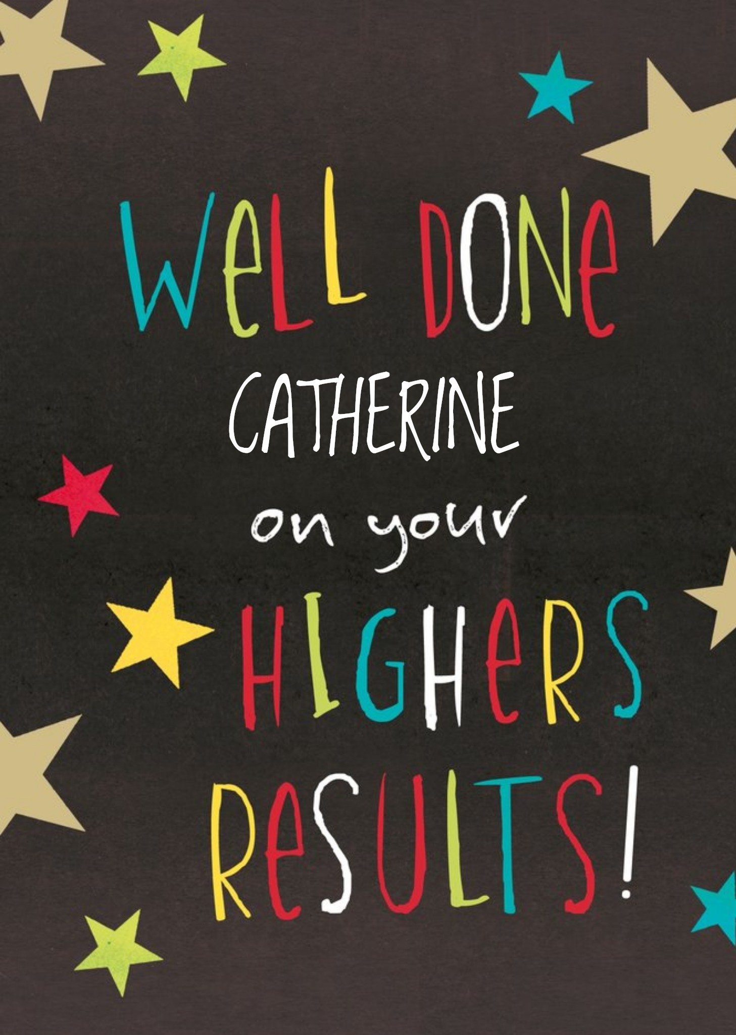Moonpig Hotchpotch Colourful Typographic Customisable Highers Exams Results Card