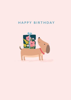 Klara Hawkins Dog & Present Birthday Greeting Card