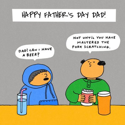 Beer And Pork Scratchings Funny Happy Father's Day Card