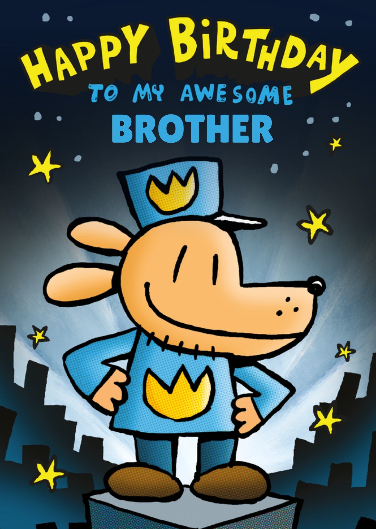 Moonpig Dog Man Cartoon Illustrated Awesome Brother Birthday Card