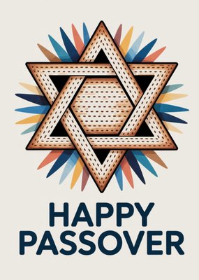 Happy Passover Illustrated Star Of David Card