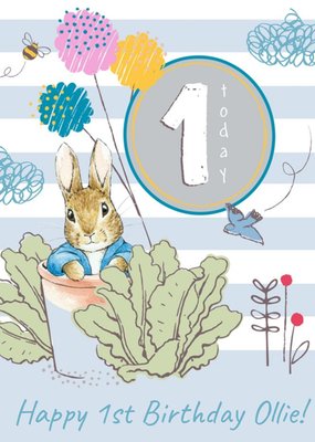 Peter Rabbit 1st Birthday Card