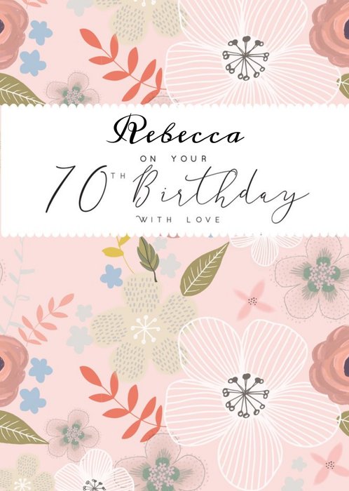 Floral 70th Birthday Card