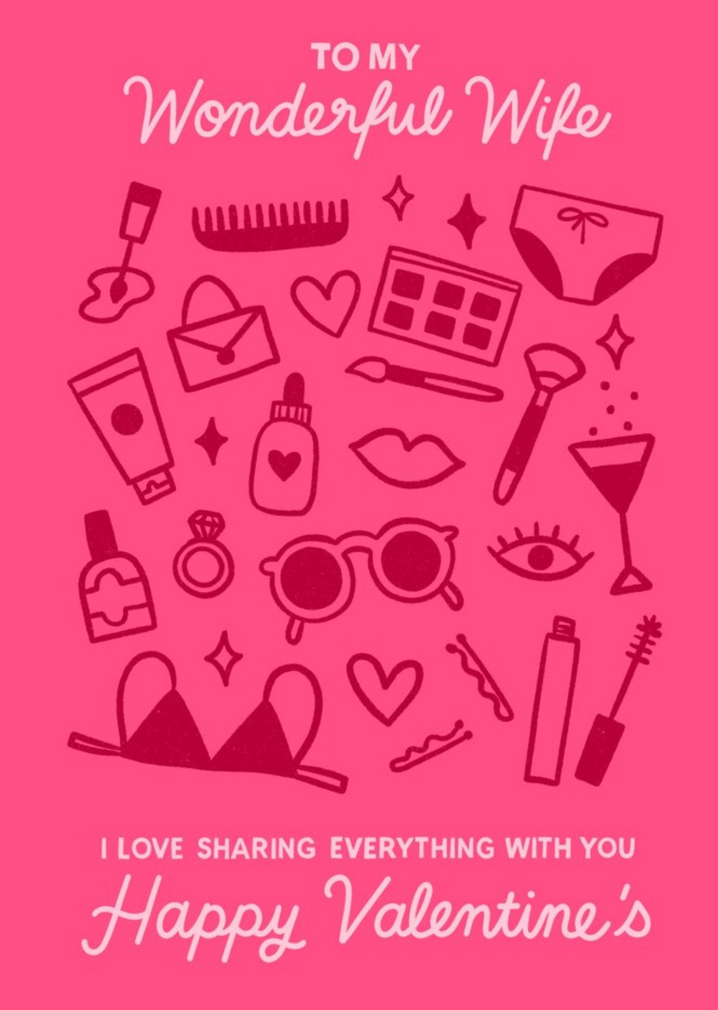 Moonpig Lisa Koesterke Illustrated Wife Glamour Valentine's Day Card