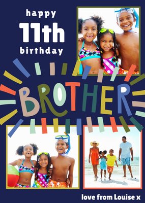 Brother's Photo Upload Birthday Card
