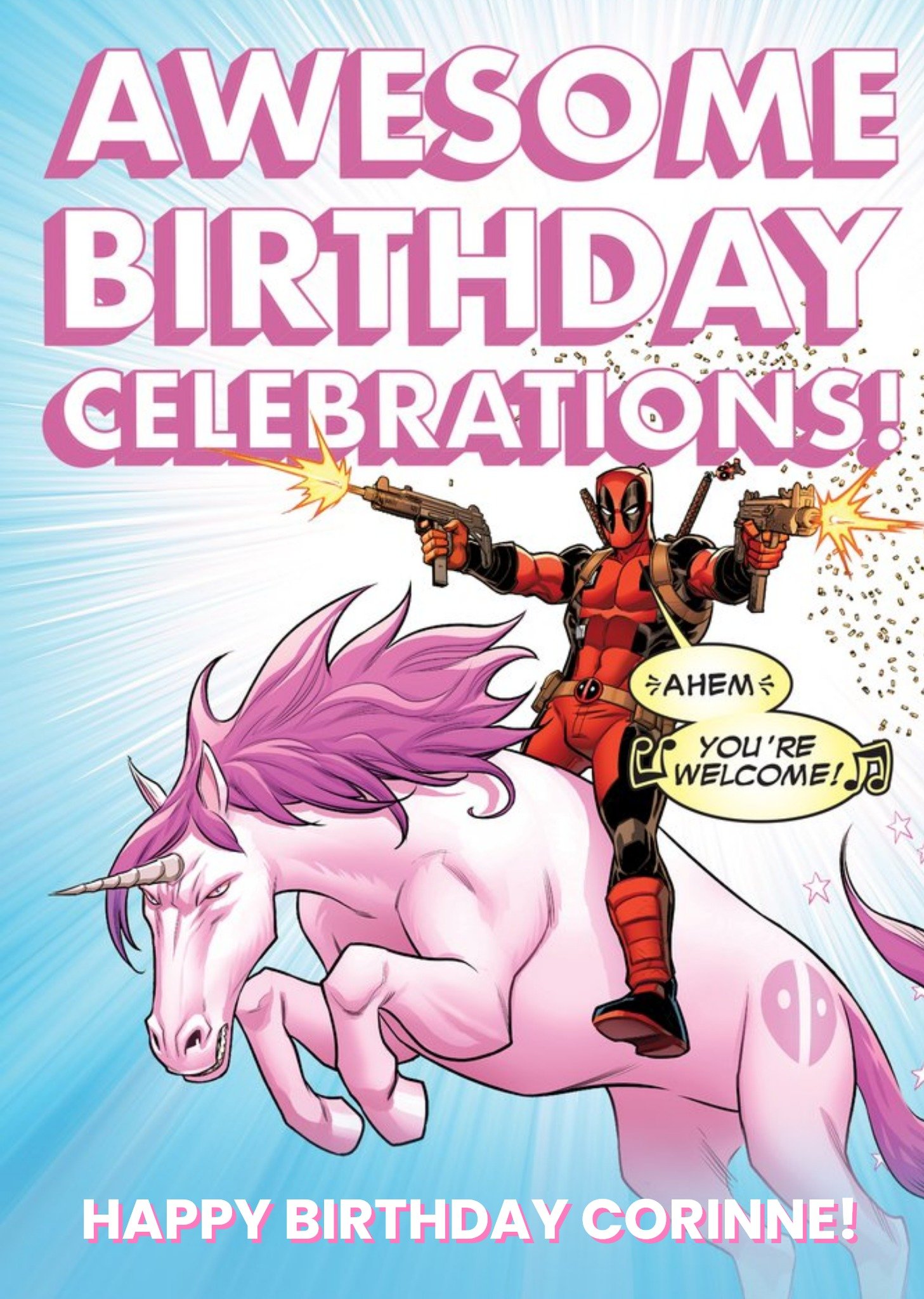 Disney Deadpool Awesome Birthday Celebrations Birthday Card