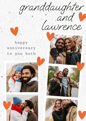 Granddaughter And Partner Happy Anniversary Photo Upload Card