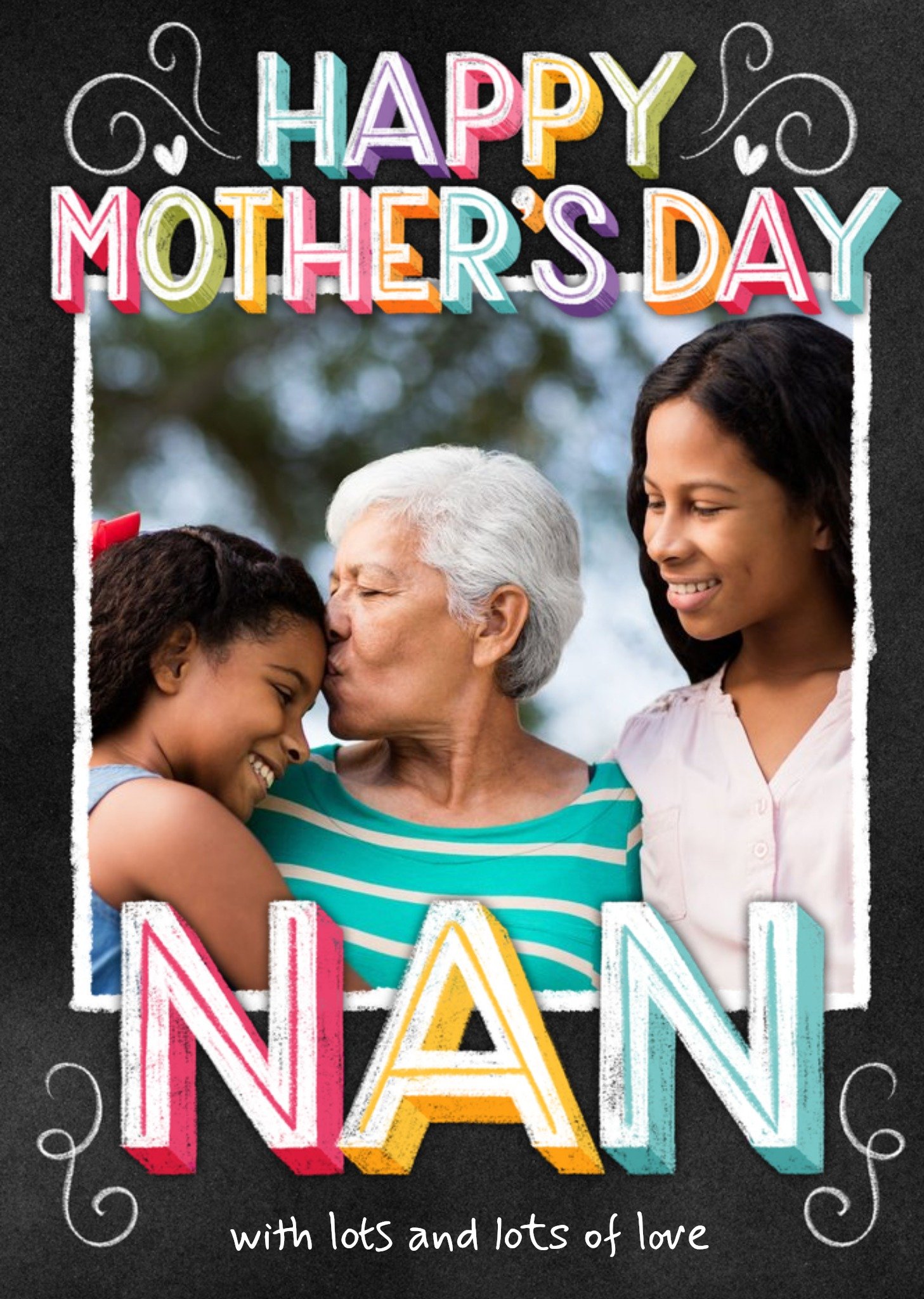 Moonpig Typographic Happy Mothers Day Nan Photo Upload Mothers Day Card