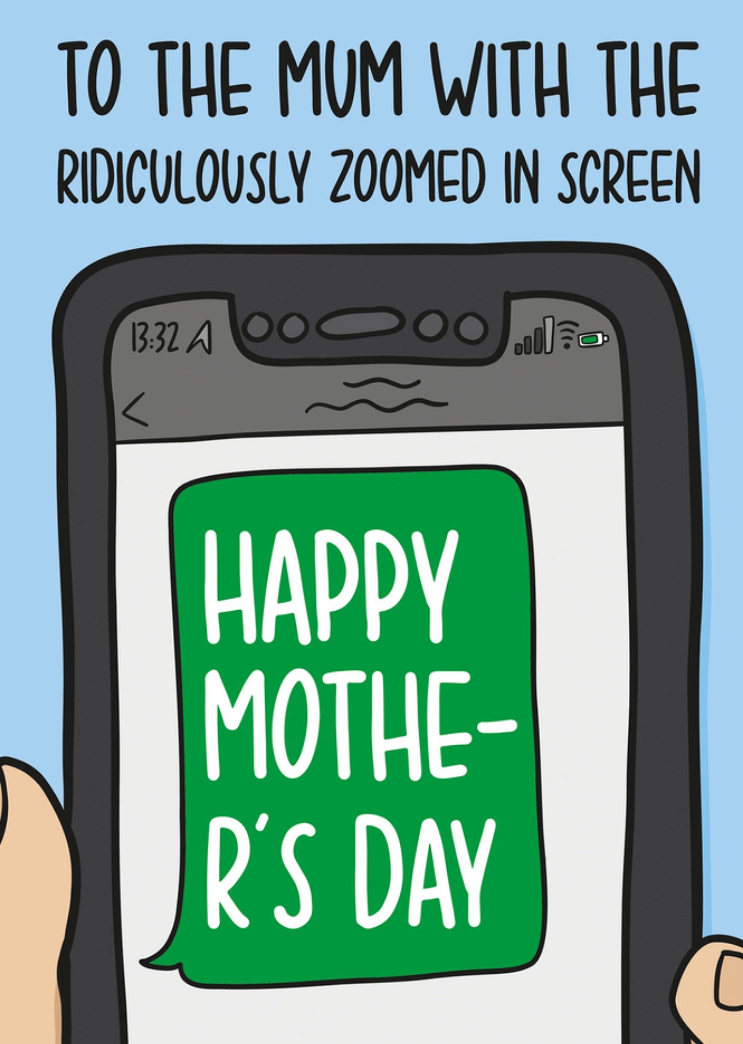 Moonpig Technophobe Mum Giant Message Text Funny Mother's Day Card, Large