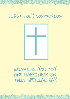 Lemon And Green Personalised First Holy Communion Card