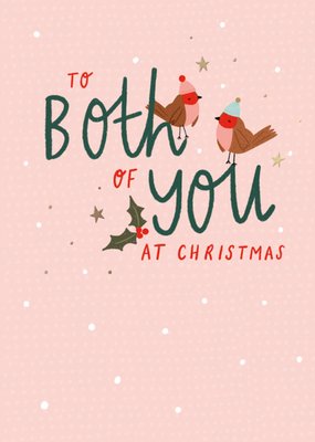 Both Of You Robins Illustrated Christmas Card