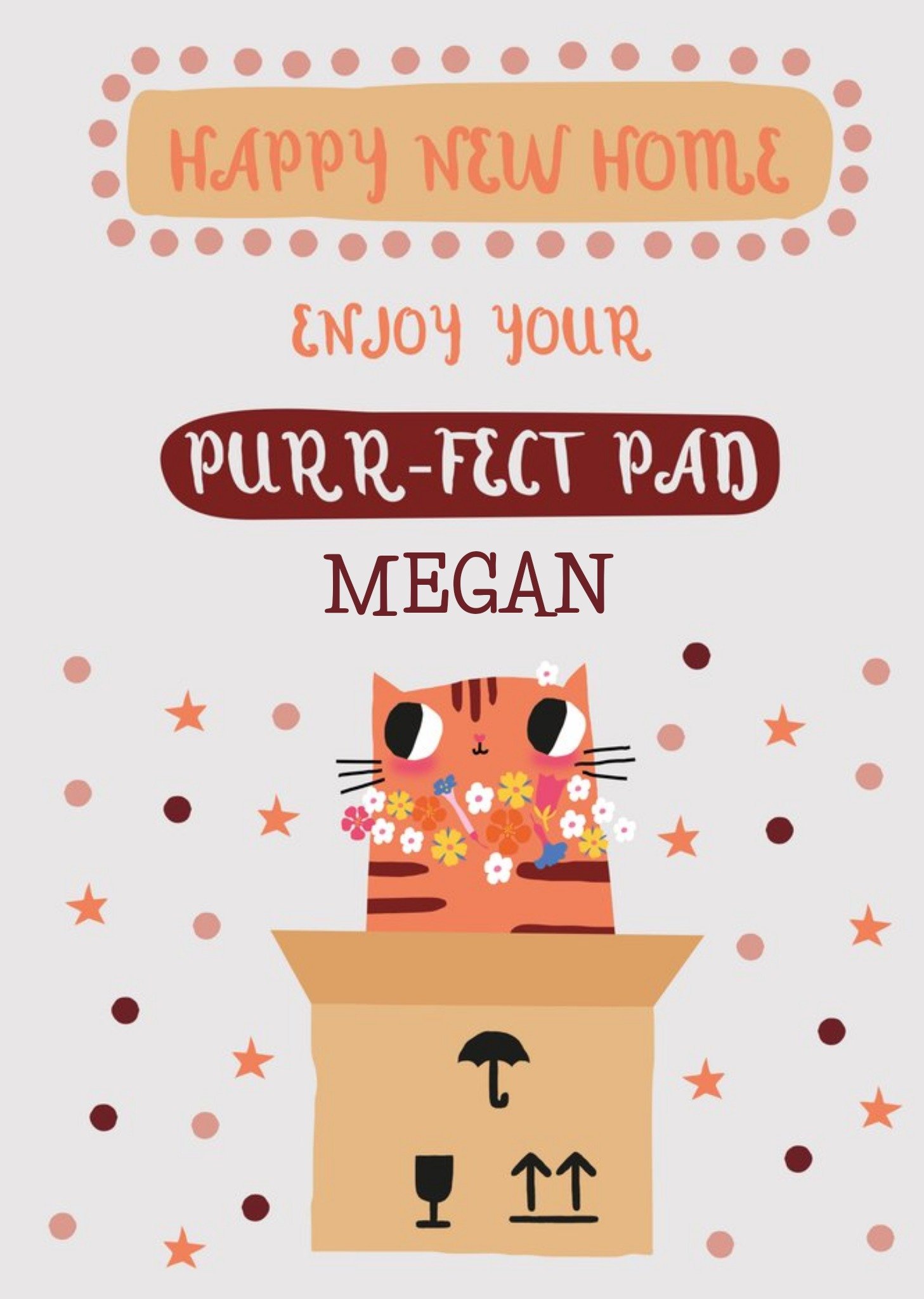 Moonpig Illustrated Cat New Home Card