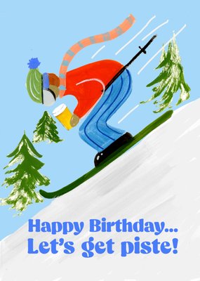 Eleanor Bowmer Funny Let's Get Piste Birthday Card