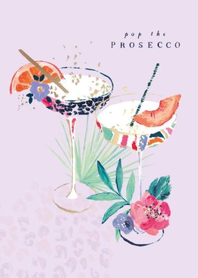 Pop The Prosecco Illustration Card