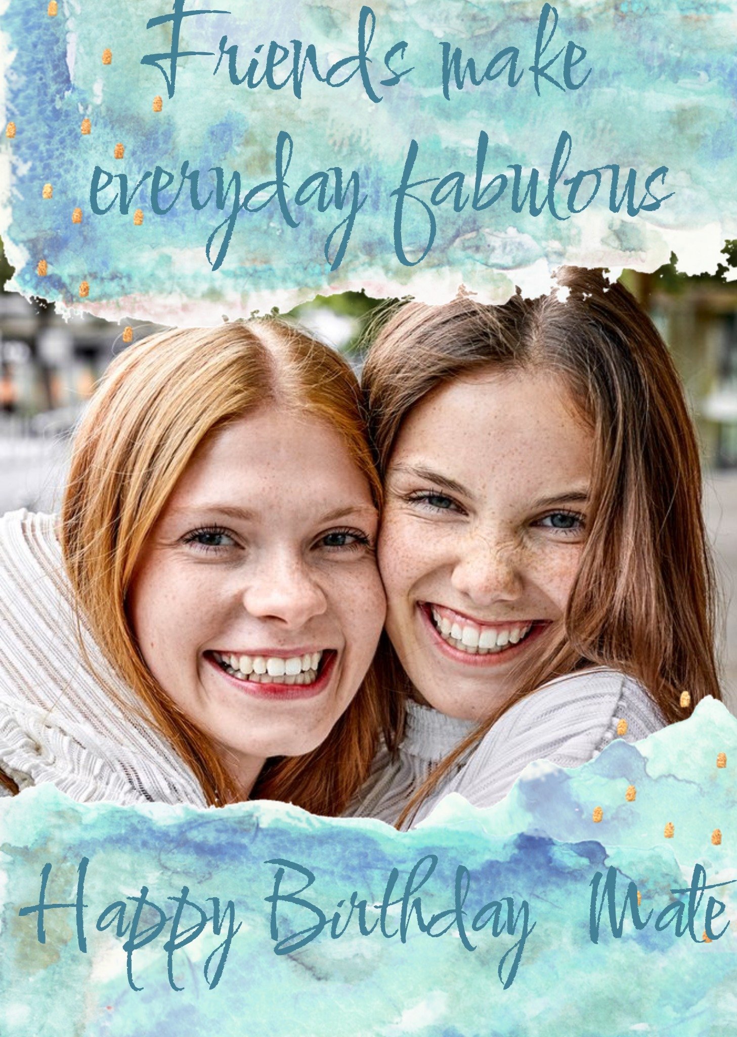 Moonpig Paint A Picture Watercolour Style Photo Upload Birthday Card