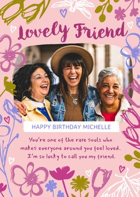 Lovely Friend Photo Upload Birthday Card