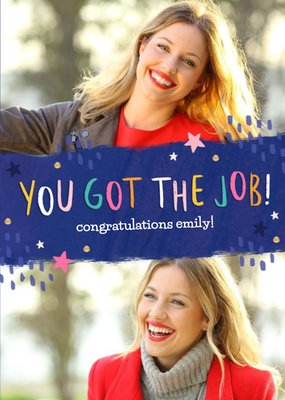 You Got The Job! Patterned Photo Upload Card