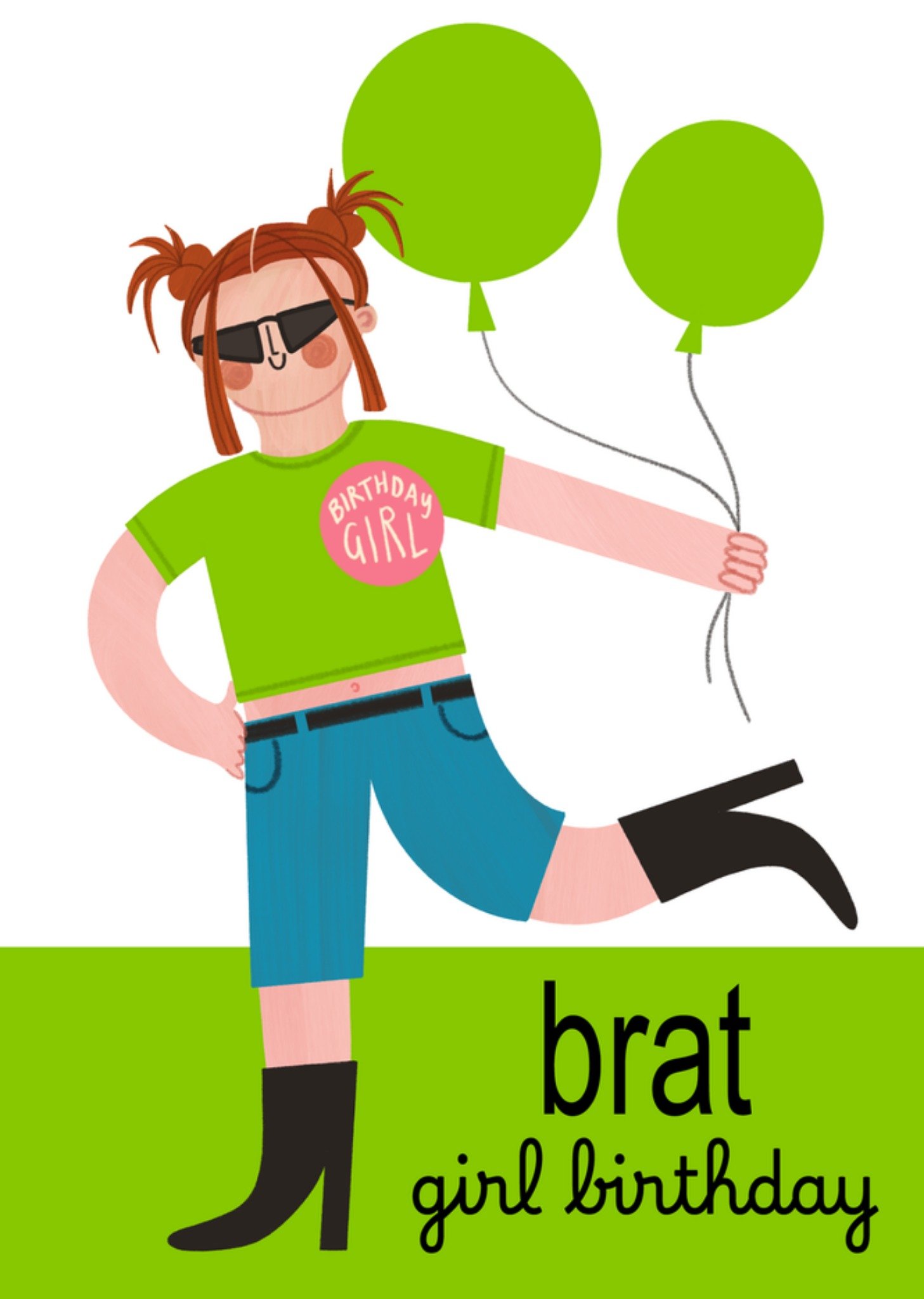 The London Studio Brat Girl Birthday Card