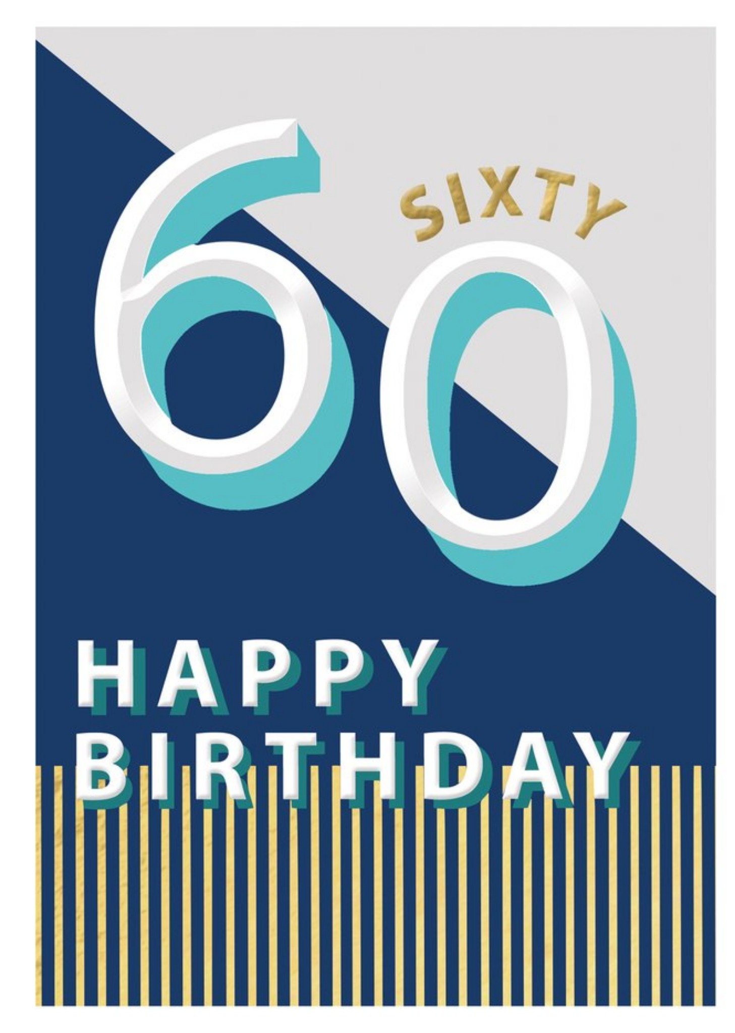 Moonpig 60 Happy Birthday Block Colour Card