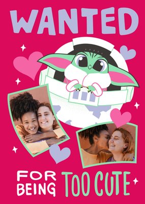 Star Wars The Mandalorian Wanted For Being Too Cute Valentine's Day Card