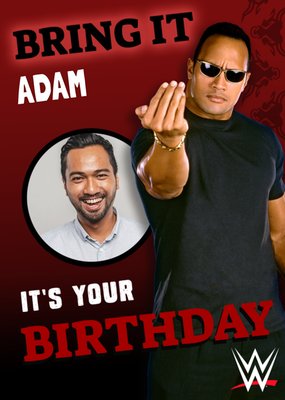 WWE The Rock Bring It Photo Upload Birthday Card