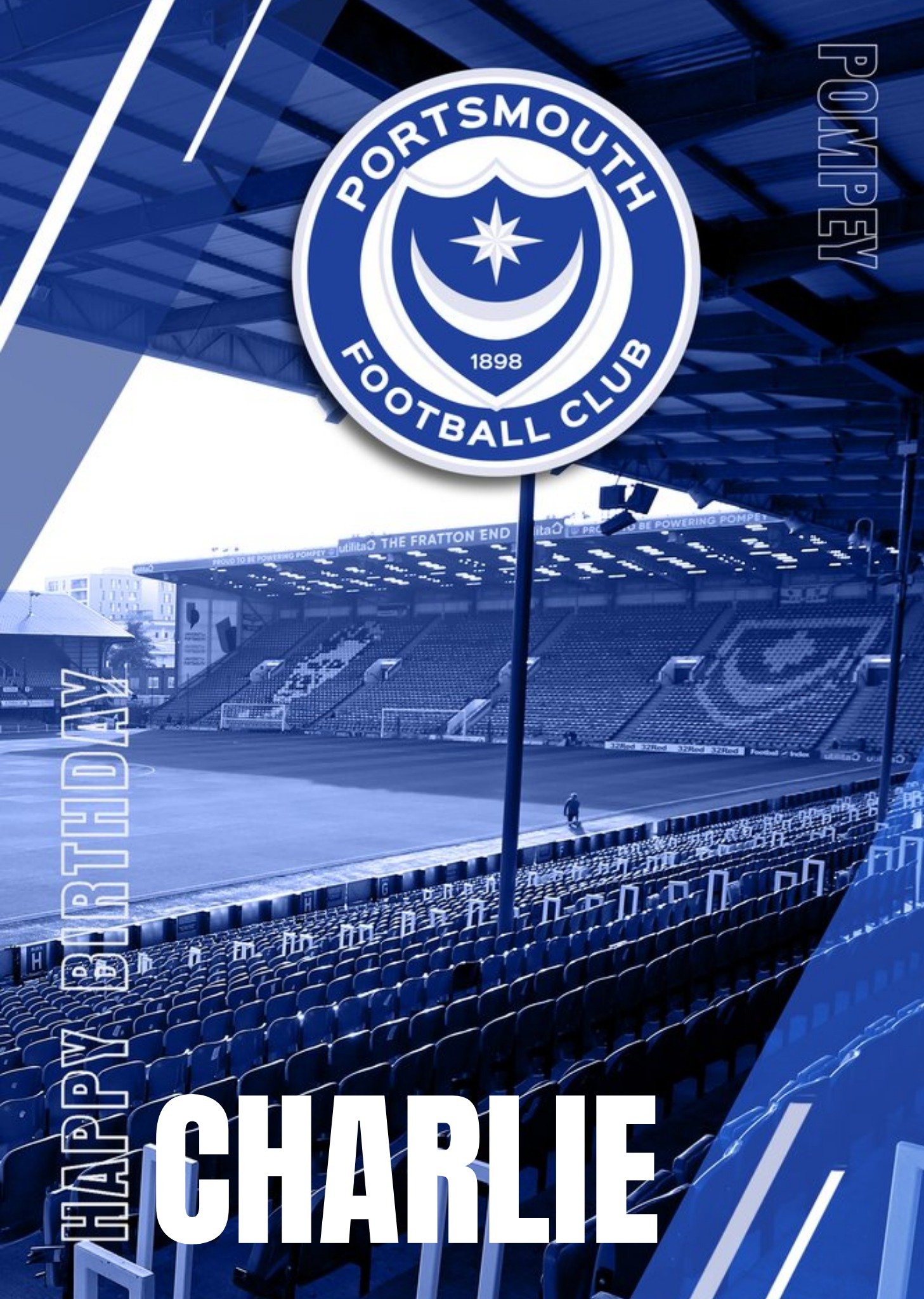 Moonpig Portsmouth Fc Football Stadium And Logo Birthday Card