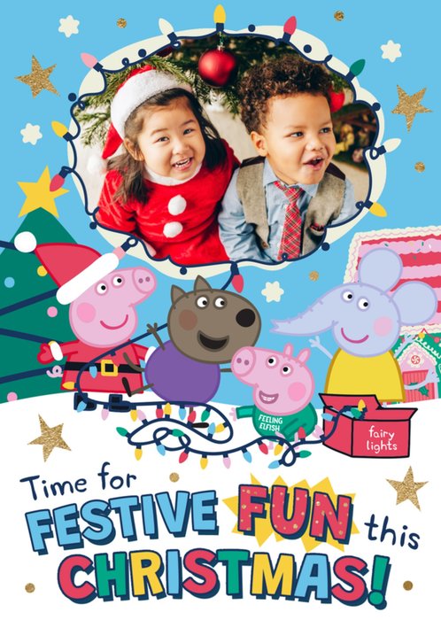 Peppa Pig Time For Festive Fun This Christmas Photo Upload Card