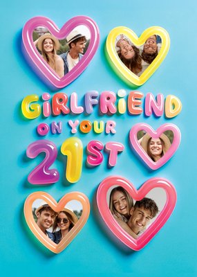 Girlfriend 21st Photo Upload Birthday Card