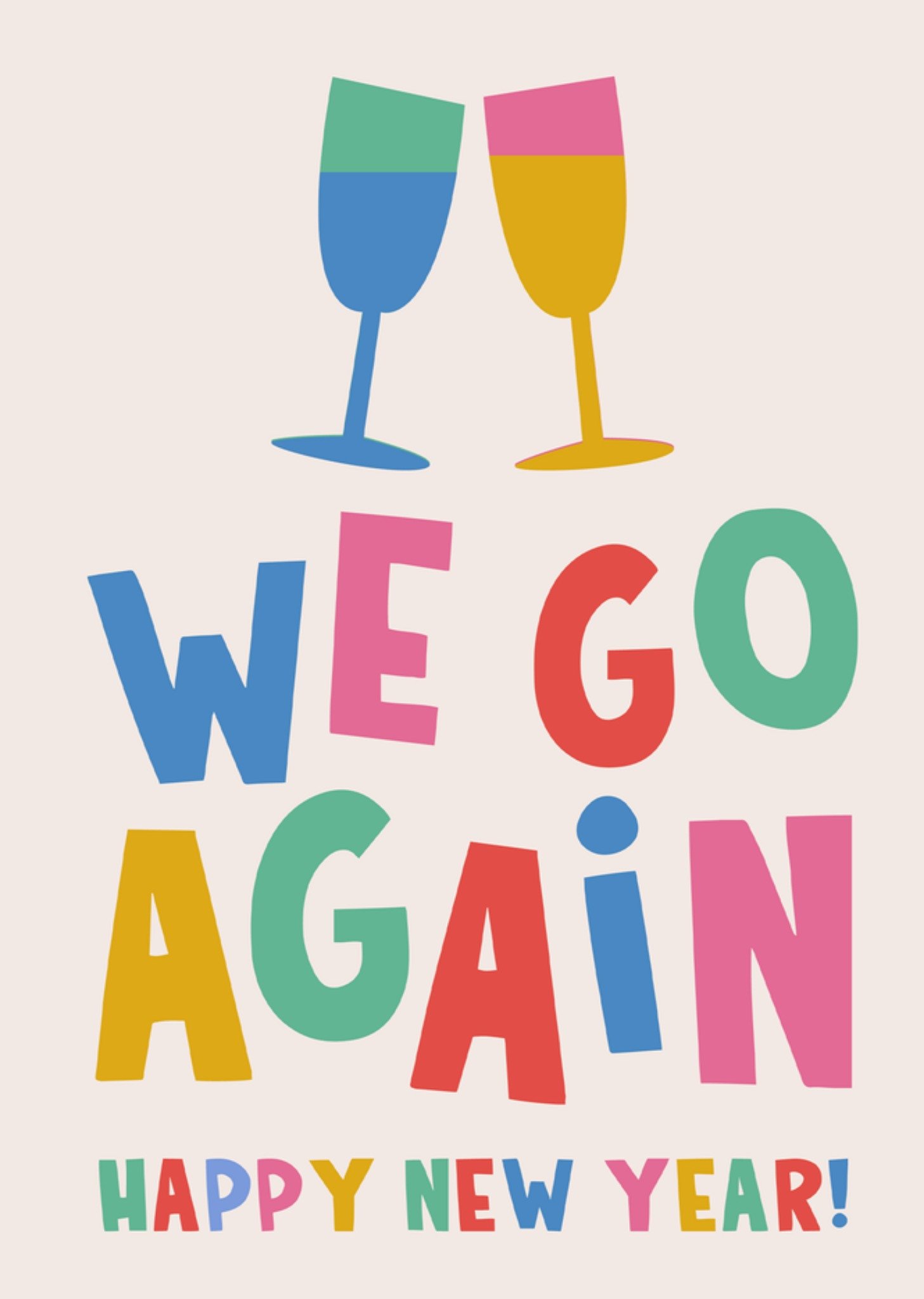 Lucy Maggie We Go Again Happy New Year Card