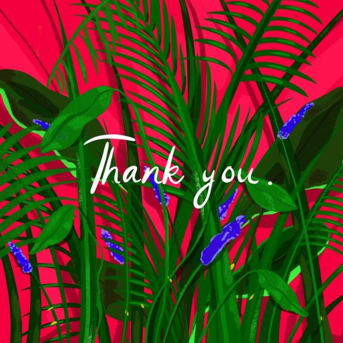 Tasia Plants and Leaves Thank You Card