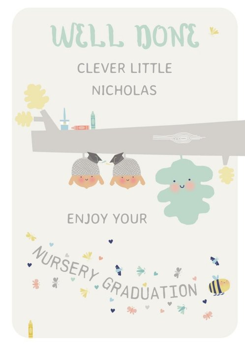 Little Acorns Personalise Tree Bees Cute Well Done Card