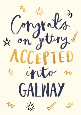 Congrats On Getting Accepted Typography Graduation Card