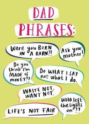 Dad Phrases Father's Card