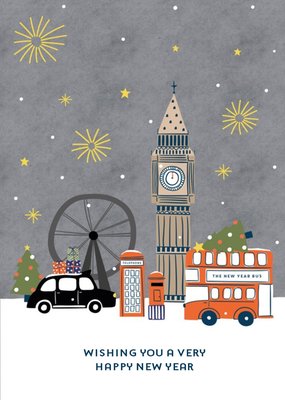 London Scene Happy New Year Card