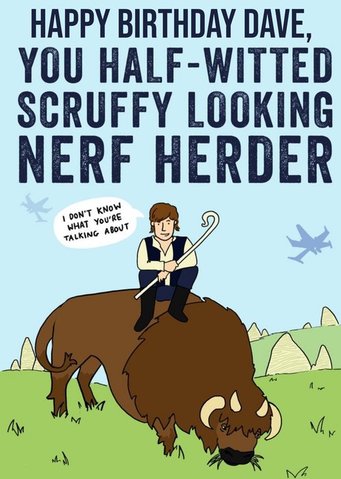 Star Wars Han Solo Nerf Herder Funny Birthday Card