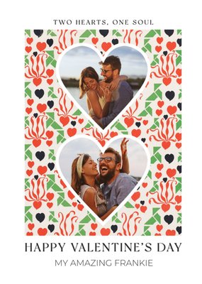 Two Hearts One Soul Romantic V&A Photo Upload Valentine's Day Card