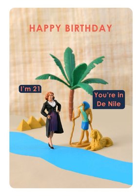 Funny You're In De Nile Birthday Card