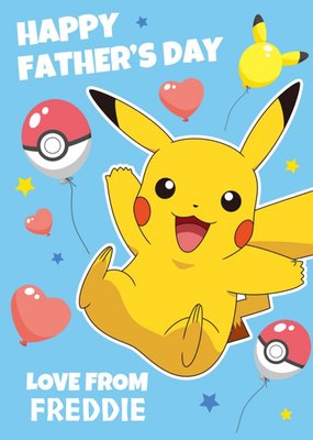 Pokemon Pikachu Poke Ball Happy Father's Day Card