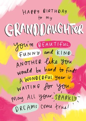 To My Granddaughter Birthday Card