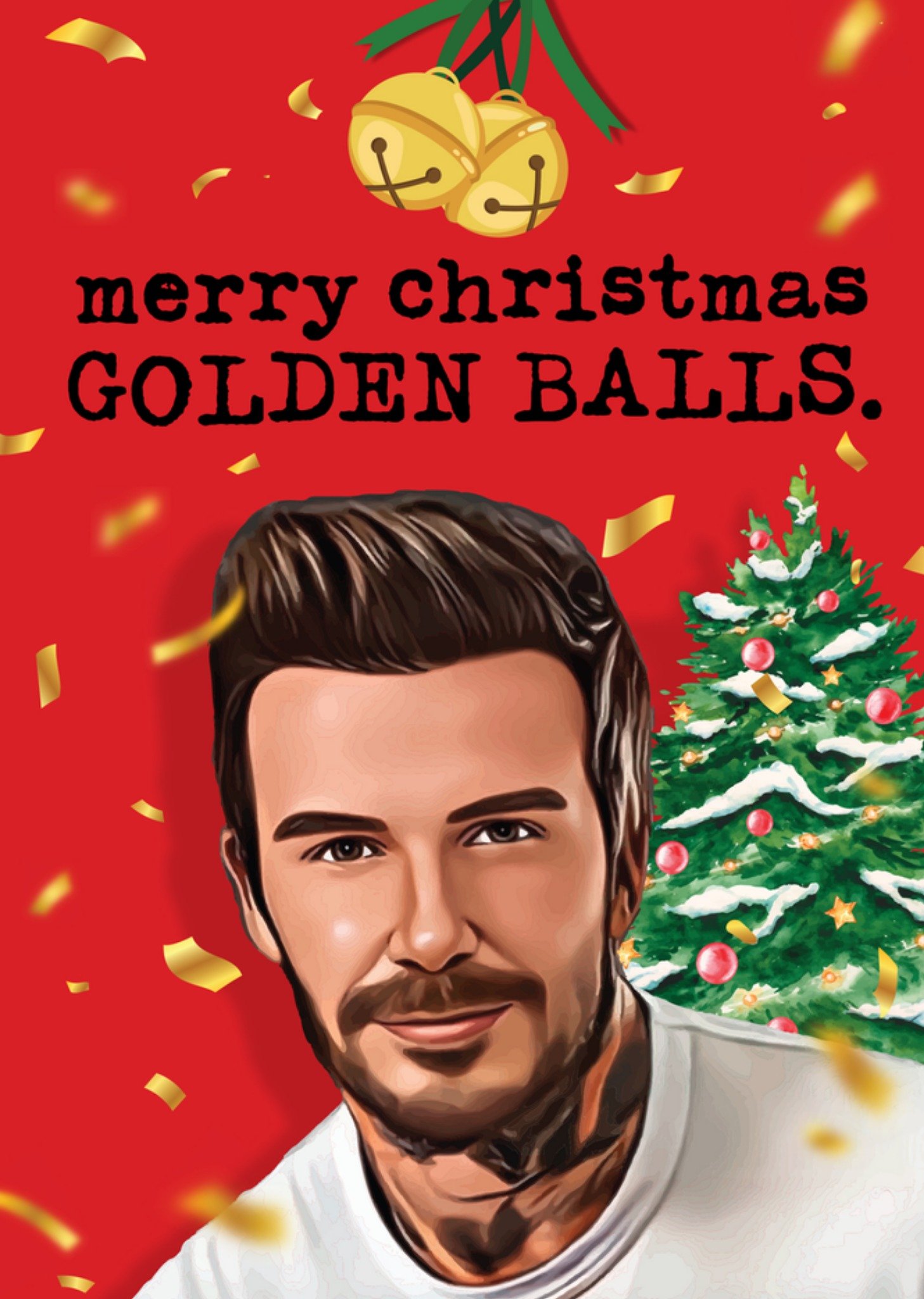 Moonpig Merry Christmas Golden Balls Card