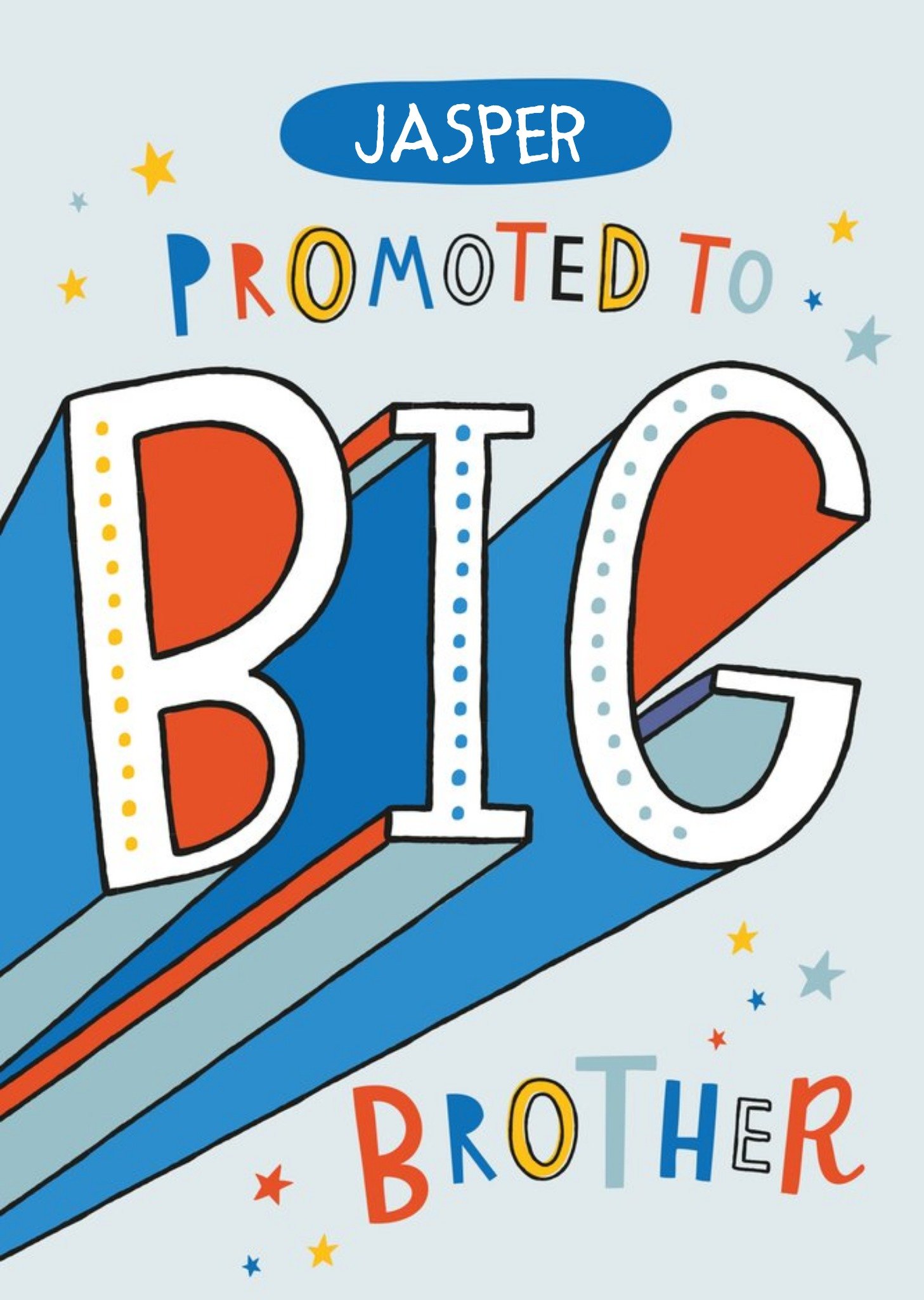 Moonpig Cute Colourful Lettering New Baby Brother Male Arty Card