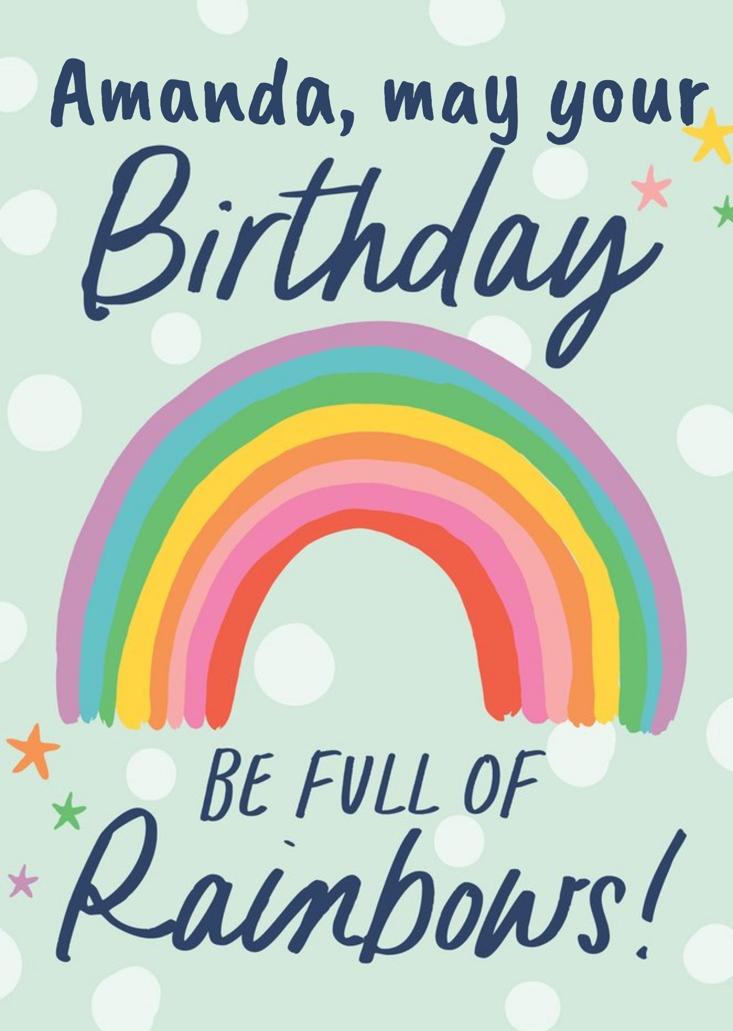 Moonpig Christie Williams Illustrated Rainbow Customisable Birthday Card