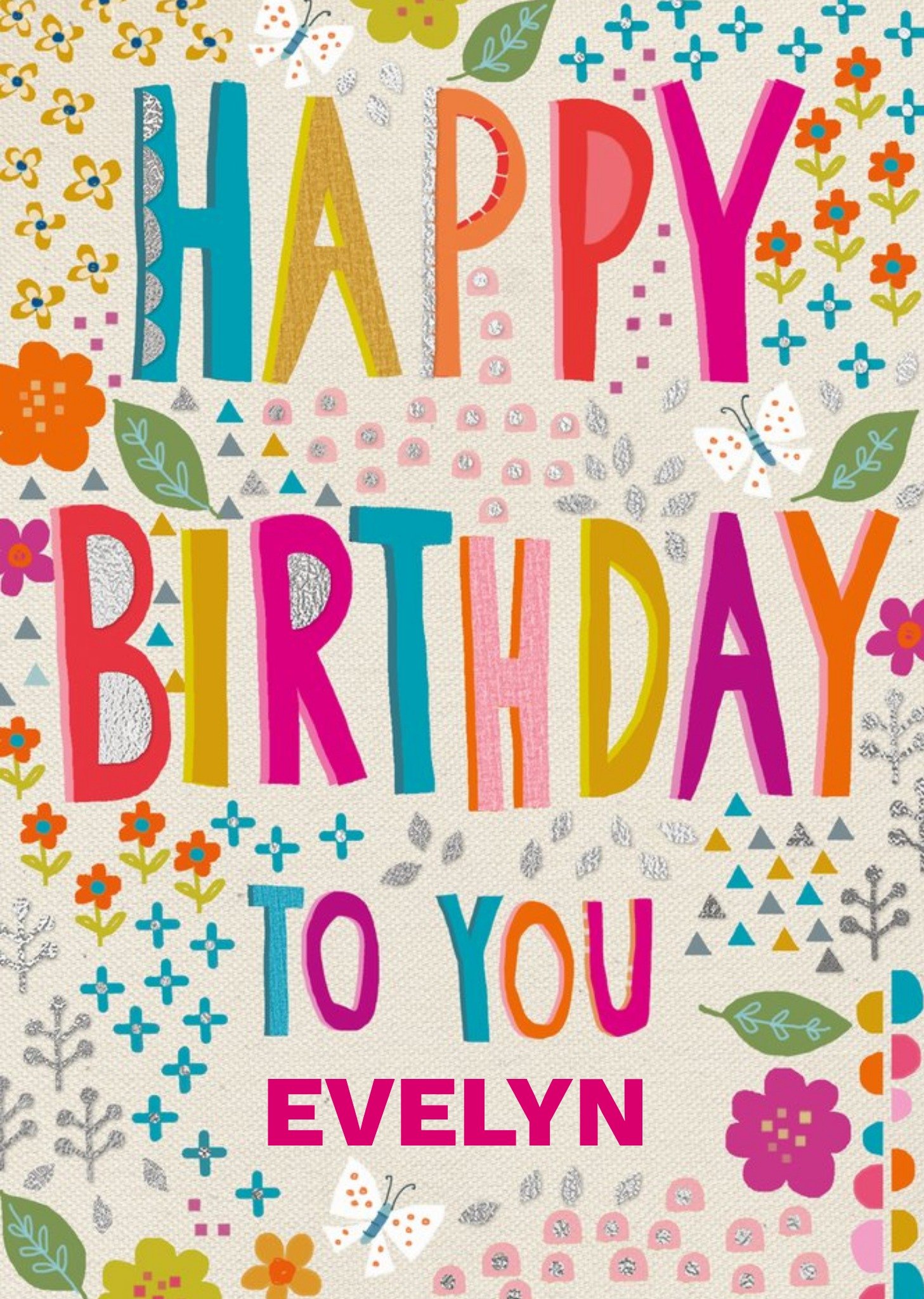 Moonpig Birthday Card - Happy Birthday - Floral