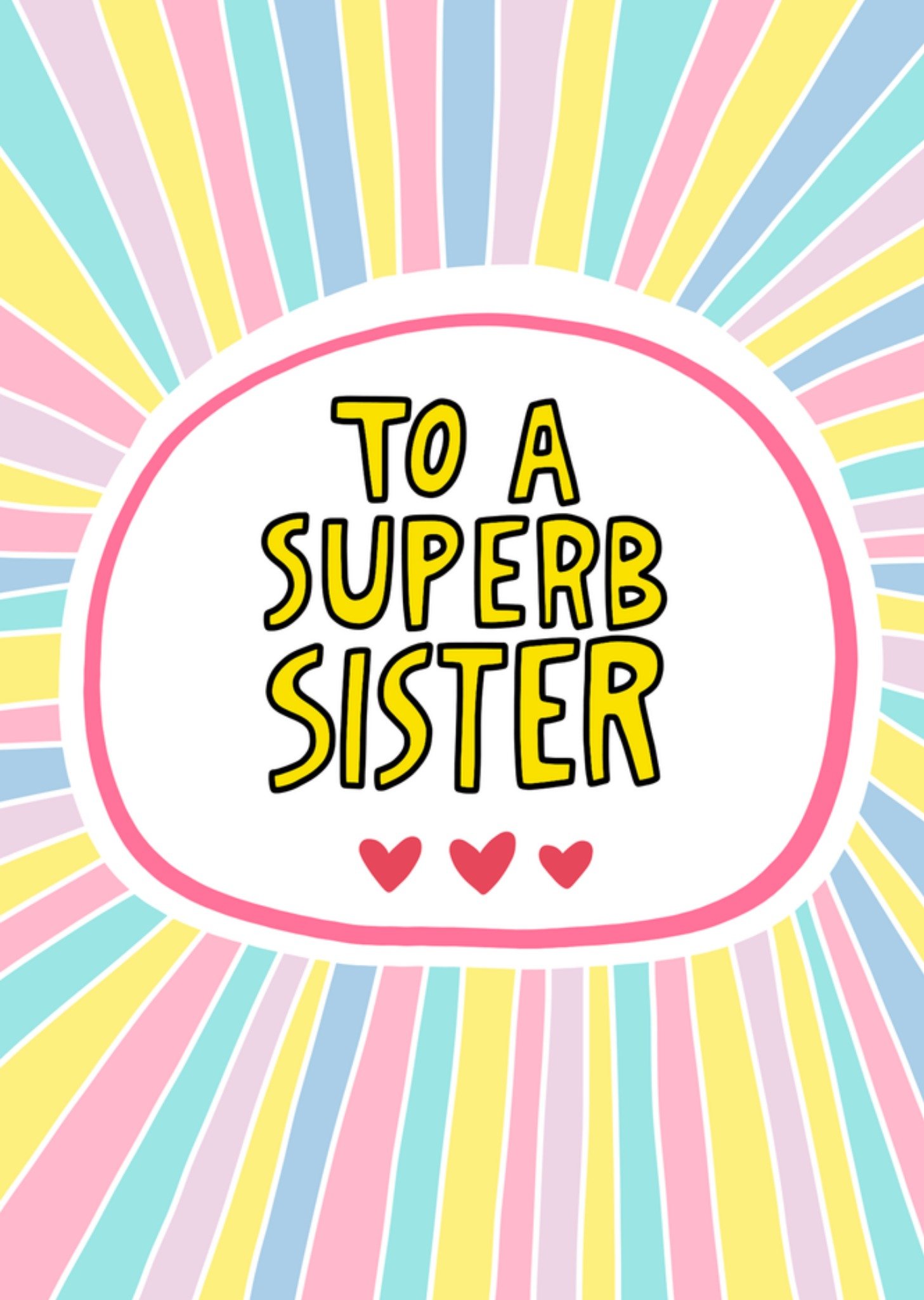 Moonpig Stripey Superb Sister Birthday Card