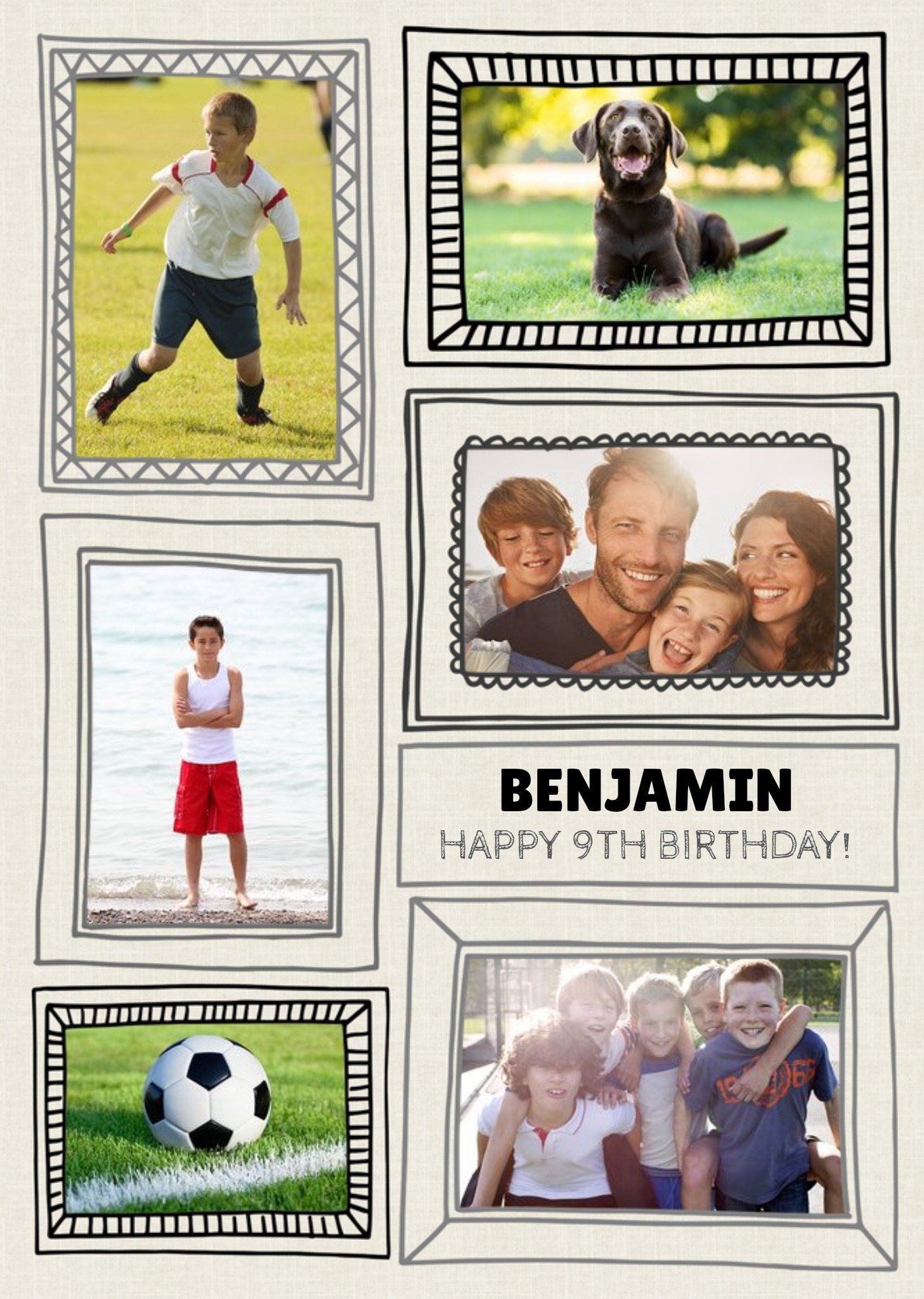 Moonpig Sketched Frames Birthday Photo Upload Card
