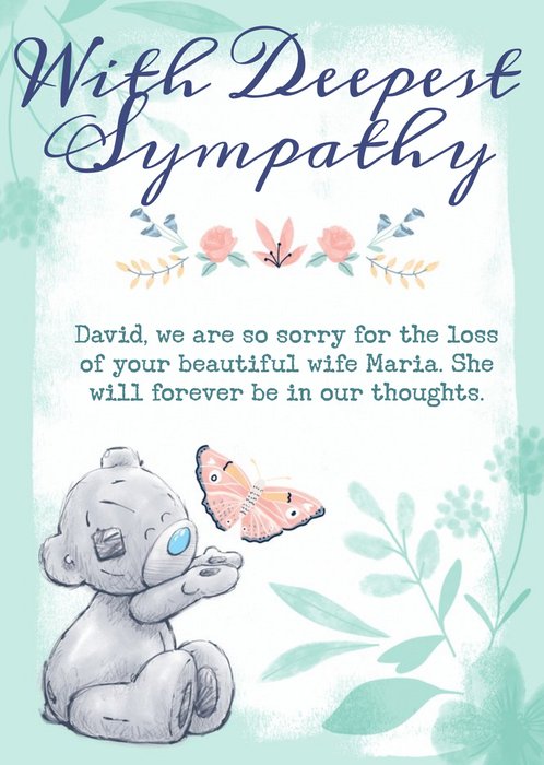 Me To You Tatty Teddy Sorry For Your Loss Sympathy Card